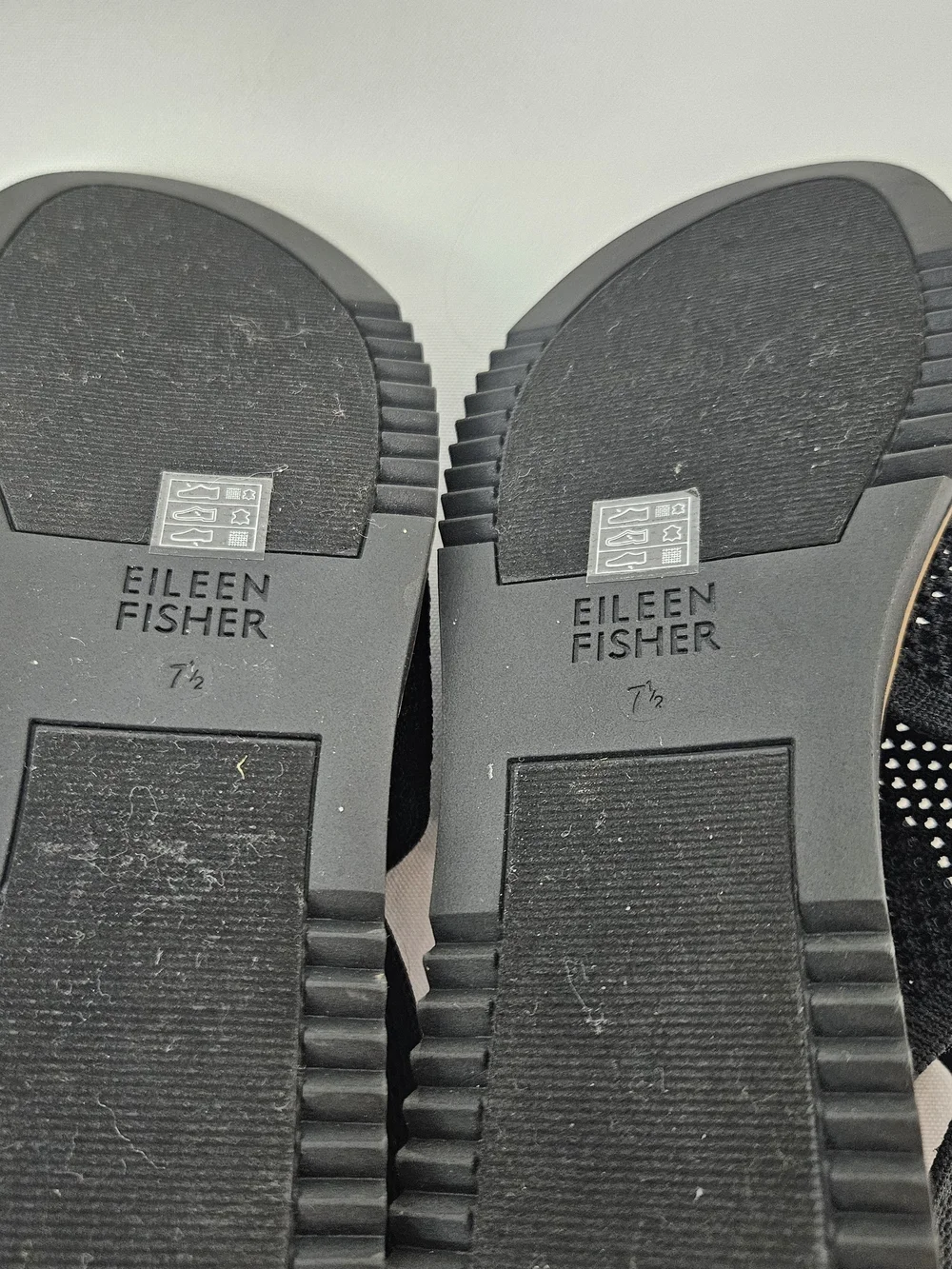 Eileen Fisher Kitts Recycled Stretch Knit Sandal Size 7.5 Black Minimalist
